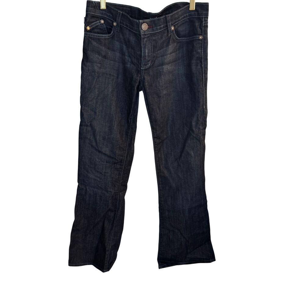 Rock & Republic Jeans Women's 32 Dark Blue Bootcut Embroidered Logo Mid Denim - Picture 3 of 12